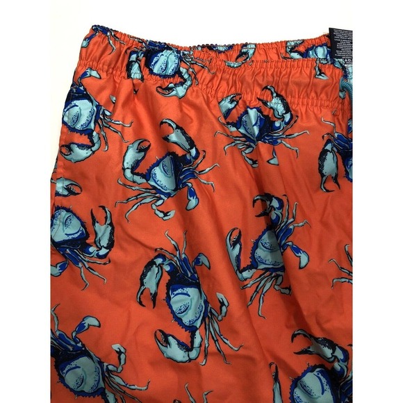 George Swim Trunks 3XL Orange Blue Crab Print Summer Fun NEW Mens Shorts - Picture 3 of 8